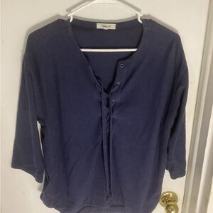 Madewell womens lace up front top size small